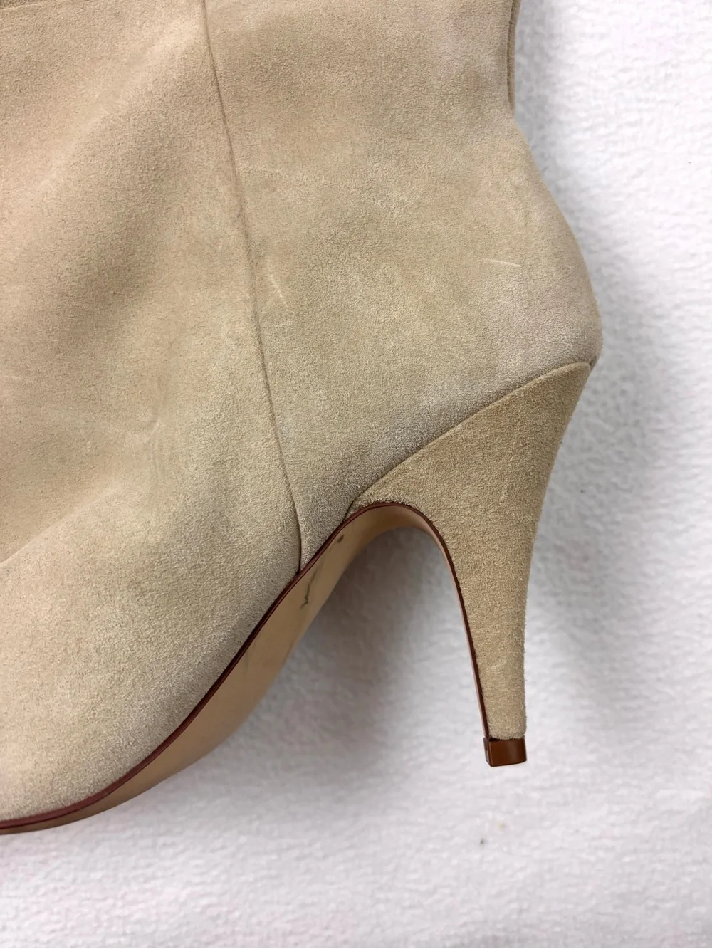 Steve Madden Bellamie Size 10M Tan Suede Knee High Stiletto Tall Slouch Boot